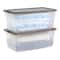 Iris® 91qt. Clear View Plastic Storage Bins with Gray Latching Buckle Lids, 4ct.